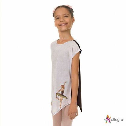 Camiseta ballet ponta lateral esmeralda