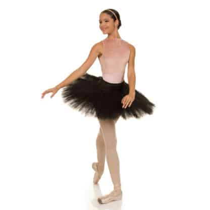 Collant ballet busto em veludo e gola alta